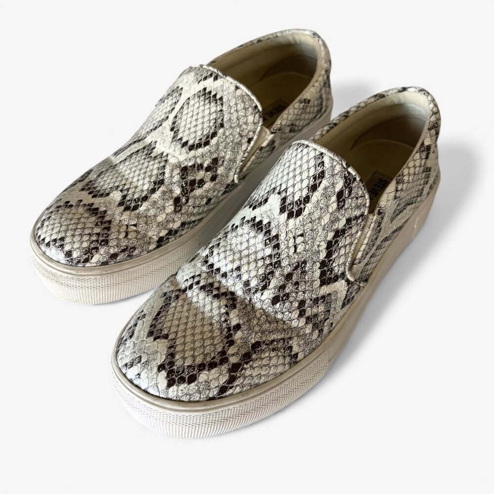 Steve Madden Gills Snakeskin Print Platform Slip-On Sneakers Womens Size 6.5M